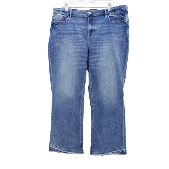 Jill‎ Denim Demi Boot Cut Jeans Distressed Hem Blue Denim Women's Size 20 - Picture 1 of 8
